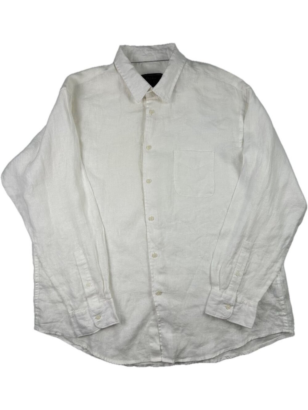 Jos A Bank Reserve 100% Linen Ivory White Long Sleeve Shirt Men’s XL